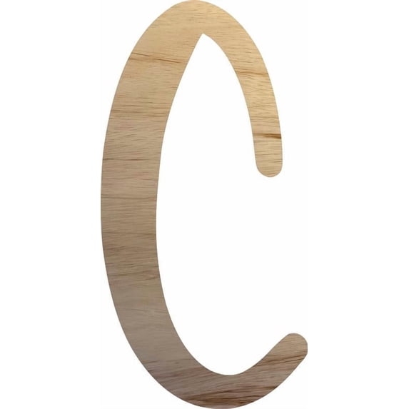 Awesome Life Craft, Cheap Wooden 7'' Tall Letter C, Unfinished Paintable Wood Craft