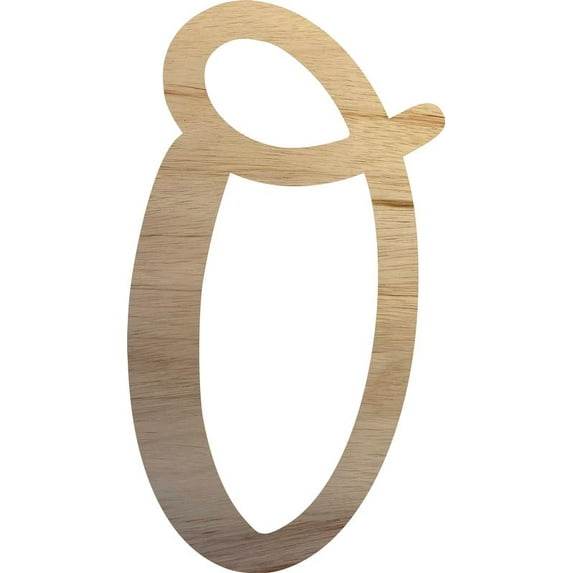 Awesome Life Craft, Unfinished Wooden 2'' Tall Letter O, Paintable Wood Craft