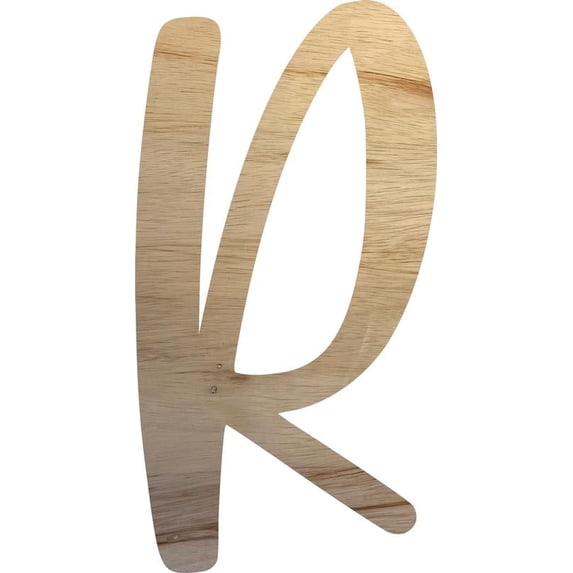 Awesome Life Craft, Unfinished Wooden 2'' Tall Letter R, Paintable Wood Craft