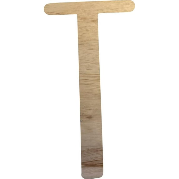 Awesome Life Craft, Unfinished Wooden 2'' Tall Letter T, Paintable Wood Craft
