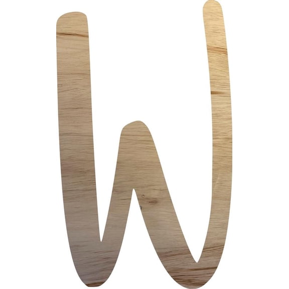 Awesome Life Craft, Unfinished Wooden 2'' Tall Letter W, Paintable Wood Craft