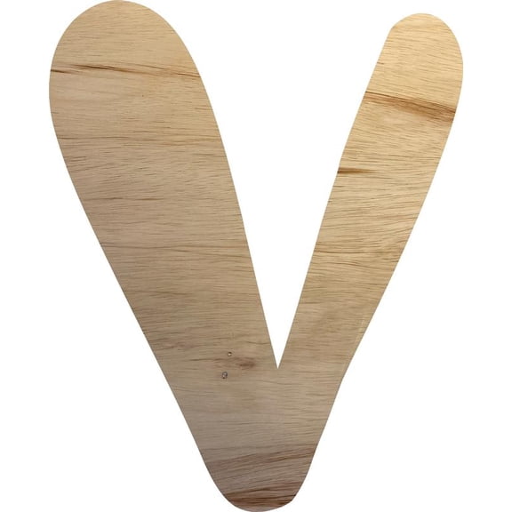 Awesome Life Craft Wood Letter V Craft, Unfinished 2'' Tall Small DIY, Brownie Font