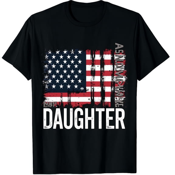 Awesome Like My Daughter Gifts Men Funny Fathers Day Dad Graphic Crew Neck Short Sleeve T-Shirts (Men's, Women's)
