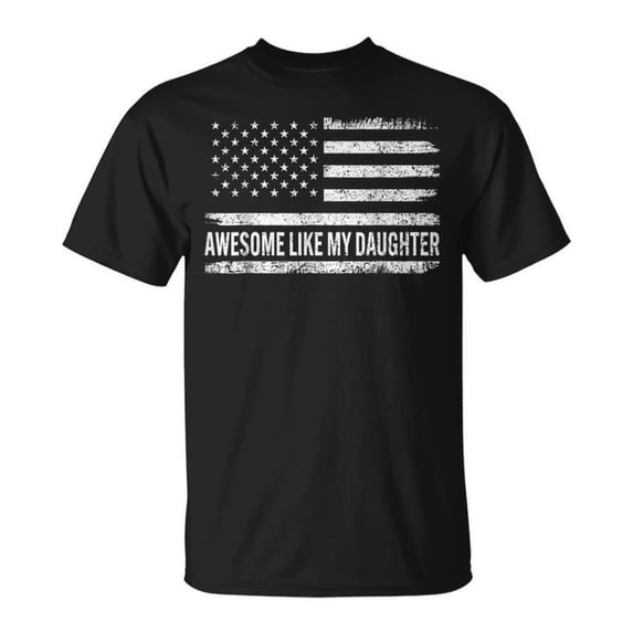Awesome Like My Daughter Retro Father’s Day Dad T-Shirt Proud Dad Gift Vintage Style Father’s Day Tee for Men