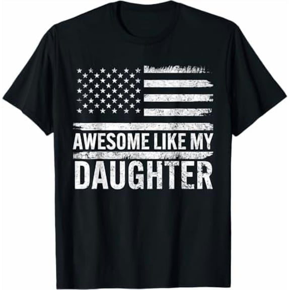 Greenink Awesome Like My Daughter T-Shirt Gifts Men Funny Fathers Day Dad Shirt Shirt Unisex Crewneck Short Sleeve Graphic Tees