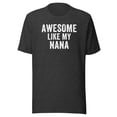 thumbnail image 1 of Awesome Like My Nana Shirt, Unisex, Funny Nana T-Shirt, Nana Life, Nana Humor, Best Nana Ever Shirt, Cool Nana, Funny Nana Quotes (Dark Grey Heather, 3XL), 1 of 1
