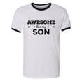 thumbnail image 1 of Awesome Like My Son Adult Short Sleeve Ringer T-shirt, 1 of 3