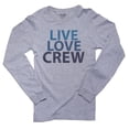 thumbnail image 1 of Awesome Live Love Crew Rowing Large Graphic Men's Long Sleeve Grey T-Shirt, 1 of 2