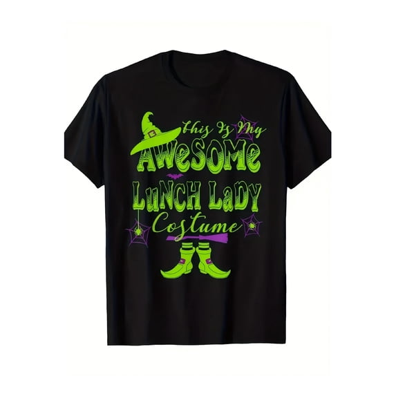 Awesome Lunch Lady Costume Halloween Funny Graphic Novelty Gift Cotton Men's Women's Tee Shirt