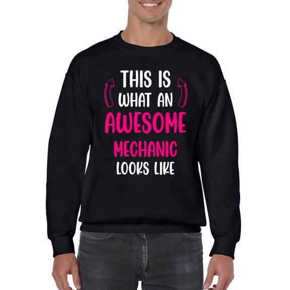 Awesome Mechanic Looks Like Sweatshirt Men -Smartprints Designs, Male Large