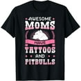 thumbnail image 1 of Awesome Moms Have Tattoos And Pitbulls Pit Bull Terrier Funny Creative Graphic T-Shirt, 1 of 3