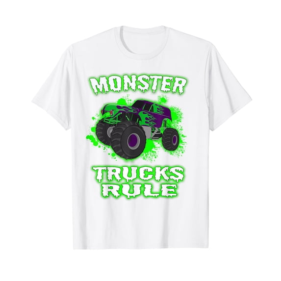 Awesome Monster Trucks Rule for Adults Youth and Toddlers Vintage Casual Men T-Shirt