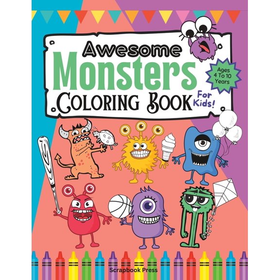 Awesome Monsters Coloring Book For Kids!, (Paperback)