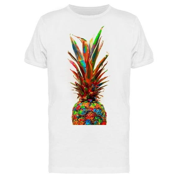 Awesome Multi Colored Pineapple T-Shirt Men -Image by Shutterstock, Male Medium
