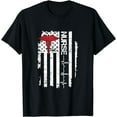 thumbnail image 1 of Awesome Nurse Heartbeat United States Flag Paramedic T-Shirt, 1 of 4