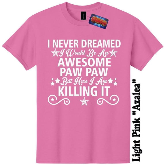 Awesome Paw Paw T-Shirt Fathers Day Baby Shower Gender Reveal Funny Grandpa Mens The Twisted Donut