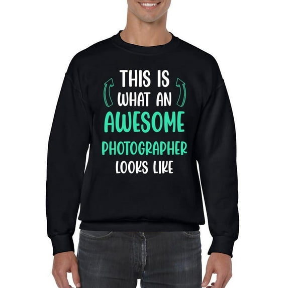 Awesome Photographer Looks Like Sweatshirt Men -Smartprints Designs, Male Medium