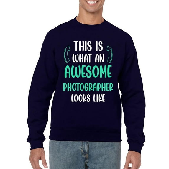 Awesome Photographer Looks Like Sweatshirt Men -Smartprints Designs, Male XX-Large