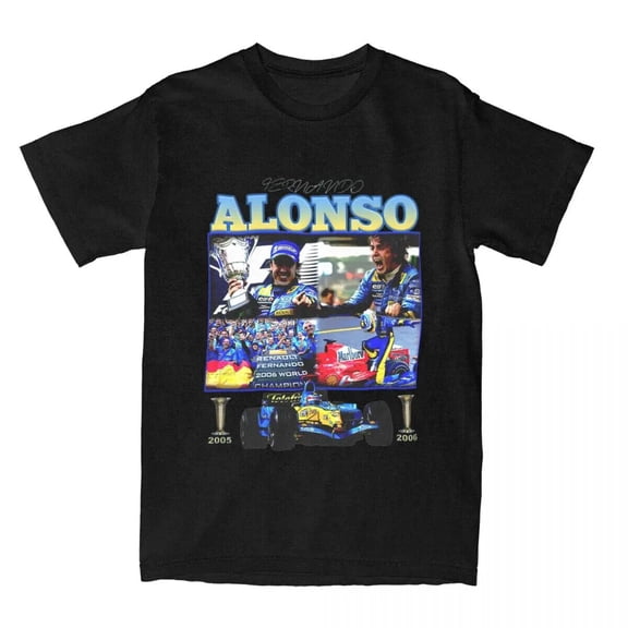 Awesome Player Fernando Alonso Racing T-Shirts for Men Women 100% Cotton Tee Shi