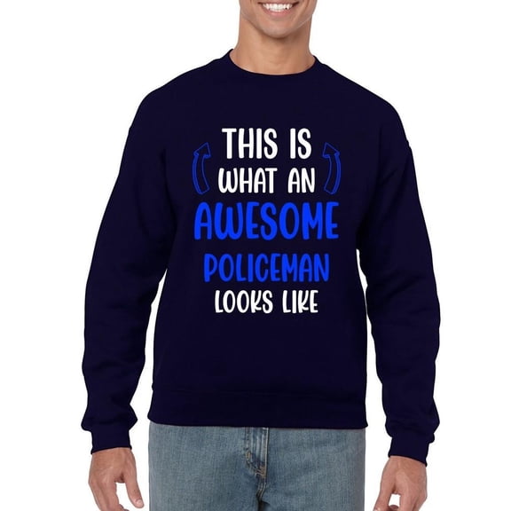 Awesome Policeman Looks Like Sweatshirt Men -Smartprints Designs, Male 5X-Large