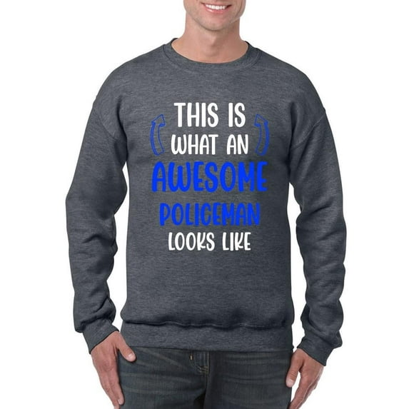 Awesome Policeman Looks Like Sweatshirt Men -Smartprints Designs, Male Medium