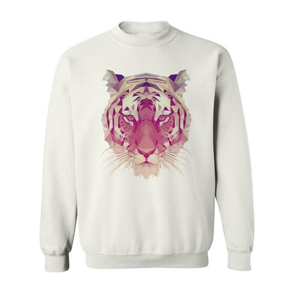 Awesome Polygonal Tiger Design Sweatshirt Men -Image by Shutterstock, Male Large