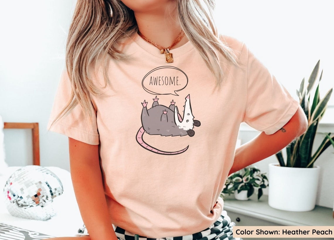Halloween Peeking Possum Toddler T-Shirt | Old Glory Costume Shirt | 2T Grey Heather