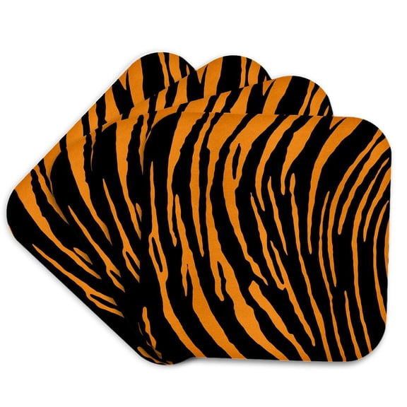 3drose, Awesome Retro Tiger Stripes Pattern, Set of 4 Coasters - Soft