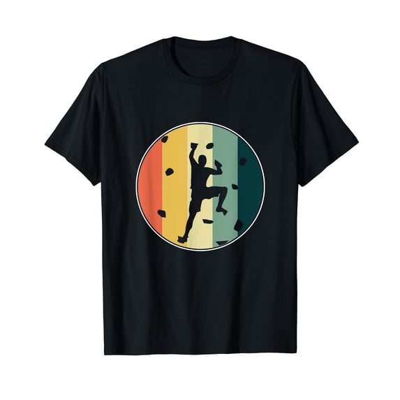 Awesome Retro Wall Climber Rock Mountain Climbing Bouldering T-Shirt