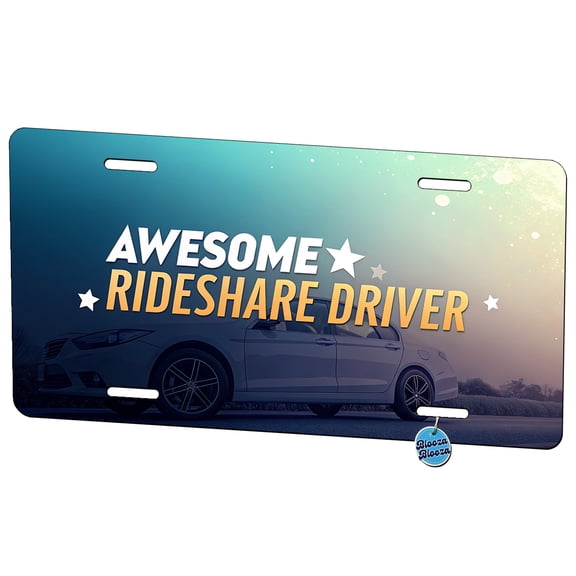 Awesome Rideshare Driver Inspirational Metal Novelty License Plate