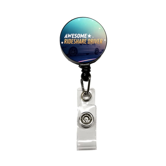 Awesome Rideshare Driver Inspirational Retractable Reel ID Badge Key Card Name Tag Holder with Clip