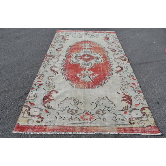 Awesome Rug, Turkish Rug, 5.2x9.2 ft, Vintage Rug, Floor Rug,Area Rug,Oushak Rug, Organic Rug, Handmade Rug, Oriental Rug,Unique Rug, 6182