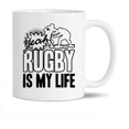 thumbnail image 1 of Awesome Rugby Decorative Mug, Rugby Is My Life Pottery Teacup, Unique Rugby Coffee Mug, Rugby White Ceramic Tea Mug, Rugby Mug Cup 11 Oz., 1 of 7