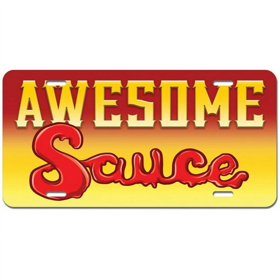 Awesome Sauce Novelty Metal Vanity License Tag Plate
