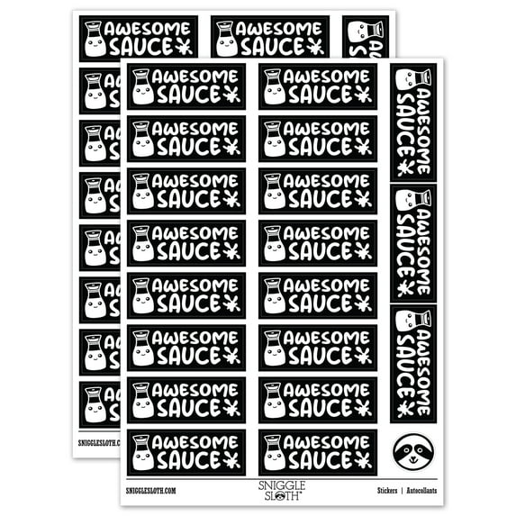 Awesome Sauce Teacher Student School Sticker Set - Black - Gloss Finish - 2.00" Large