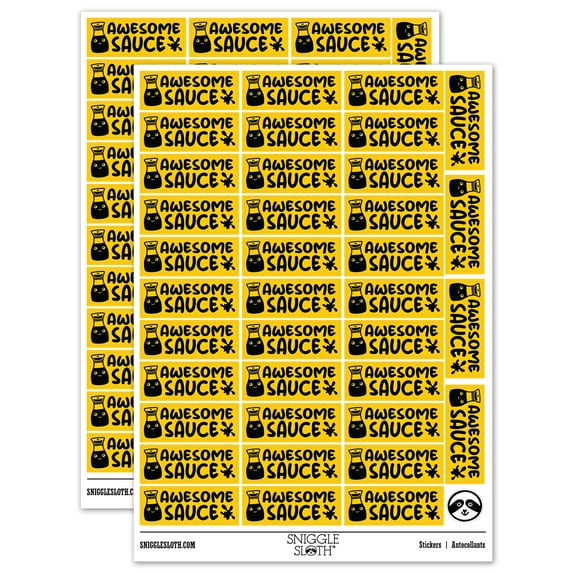 Awesome Sauce Teacher Student School Sticker Set - Yellow - Gloss Finish - 1.5" Small
