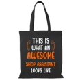thumbnail image 1 of Awesome Shop Assistant Tote Bag - Smartprints Designs, One Size Cotton Canvas Tote Bag, 1 of 4
