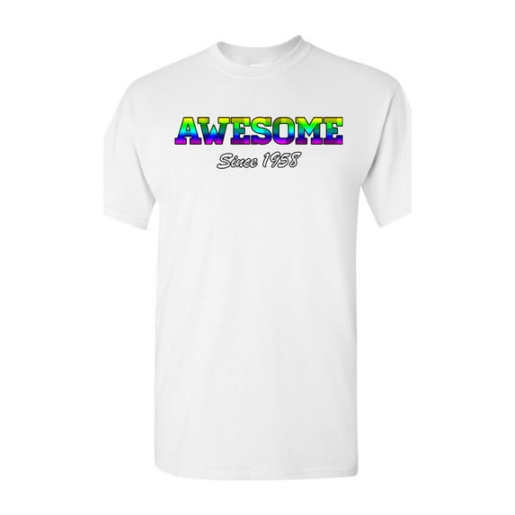 Awesome Since 1958 Colorful Gift Novelty DT Adult T-Shirt Tee