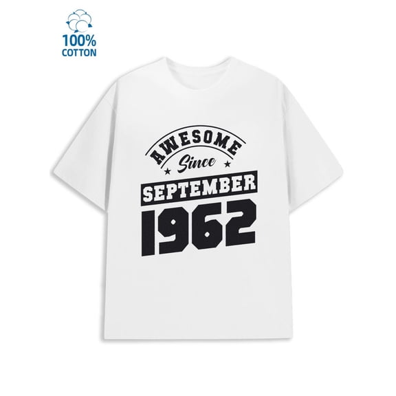 Awesome Since 1962 men y2k 180G 100% Cotton white baggy vintage Vintage Unisex Shirt Graphic Tee tshirts Casual Unisex Shirt Graphic tshirts Fashion Unisex Shirt Graphic tshirts