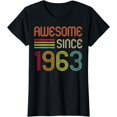 thumbnail image 1 of Awesome Since 1963 60th Birthday Retro T-Shirt, 1 of 4