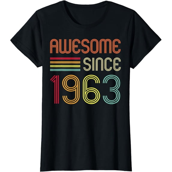 Awesome Since 1963 60th Birthday Retro T-Shirt