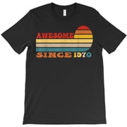 Awesome Since 1970 Vintage Style Funny Born In 1970 Birthday Gift H18328 Unisex T-Shirt, Up to 5XL Available