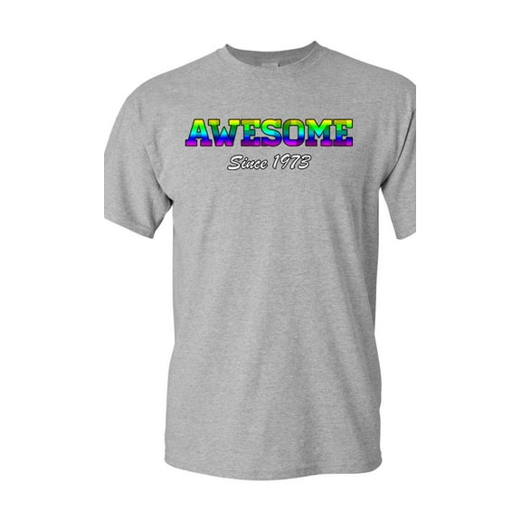 Awesome Since 1973 Colorful Gift Novelty DT Adult T-Shirt Tee