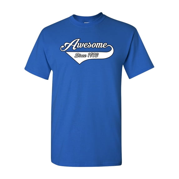 Awesome Since 1973 With Tail Gift Novelty DT Adult T-Shirt Tee