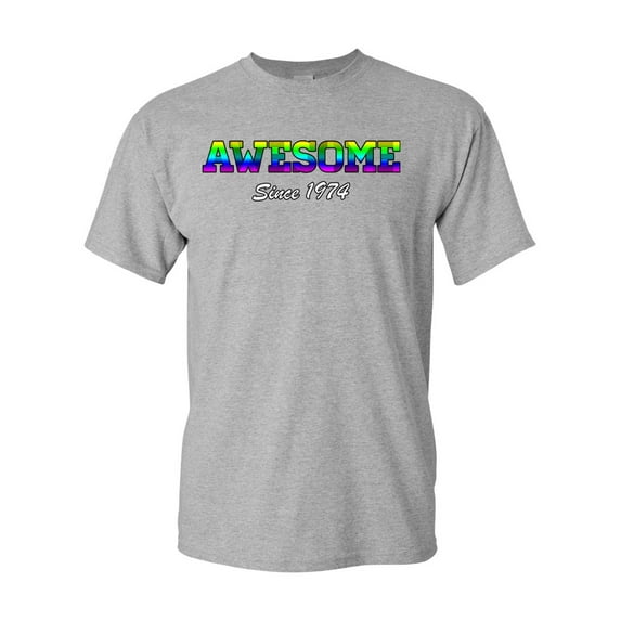 Awesome Since 1974 Colorful Gift Novelty DT Adult T-Shirt Tee