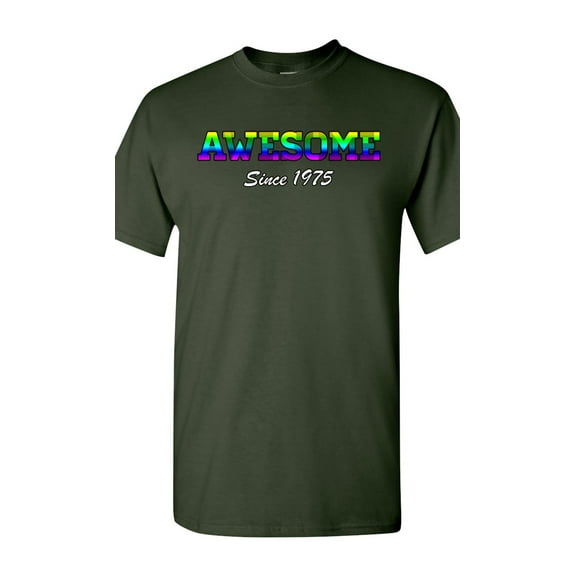 Awesome Since 1975 Colorful Gift Novelty DT Adult T-Shirt Tee