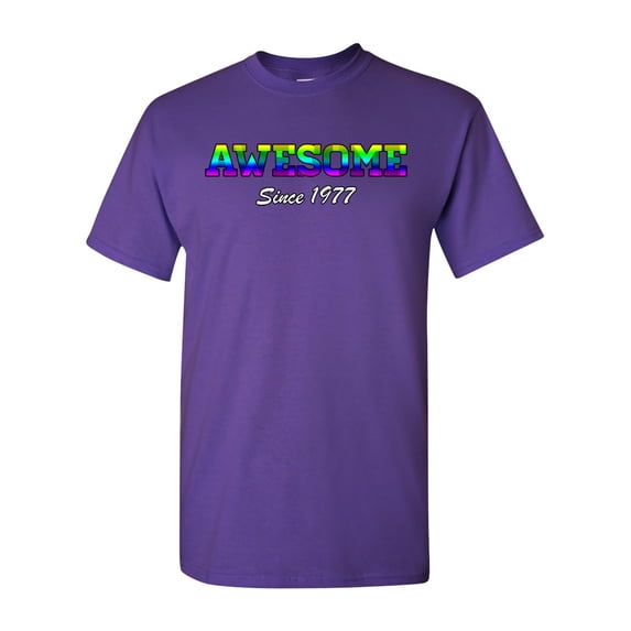 Awesome Since 1977 Colorful Gift Novelty DT Adult T-Shirt Tee