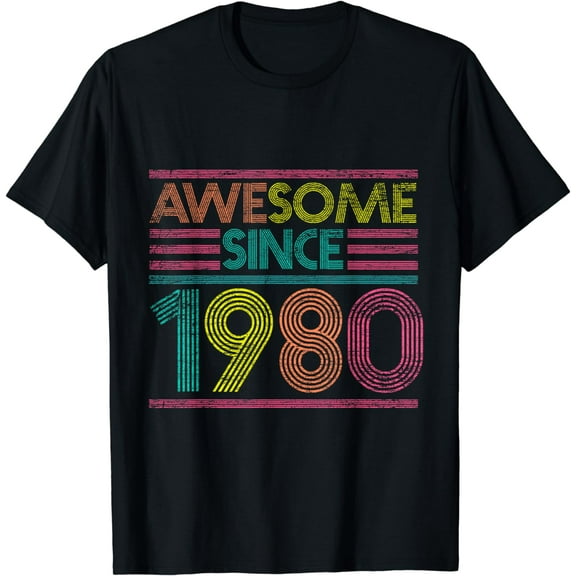 Awesome Since 1980 44th Birthday Gifts 44 Years Old T-Shirt