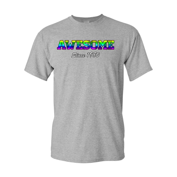 Awesome Since 1980 Colorful Gift Novelty DT Adult T-Shirt Tee