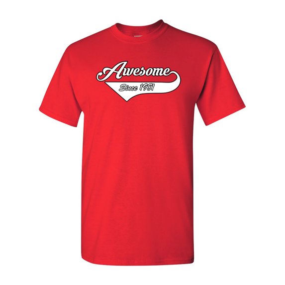 Awesome Since 1981 With Tail Gift Novelty DT Adult T-Shirt Tee